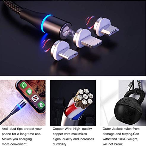 3 in 1 Magnetic Charging Cable - Duad (ض)