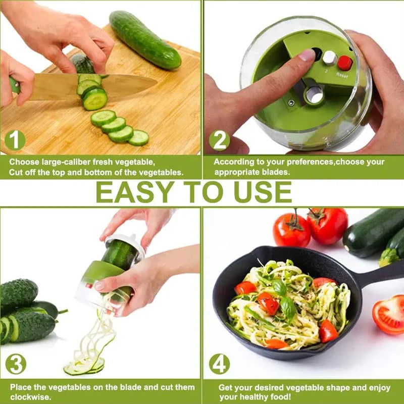 4 In 1 Vegetable Spiral Cutter - Duad (ض)