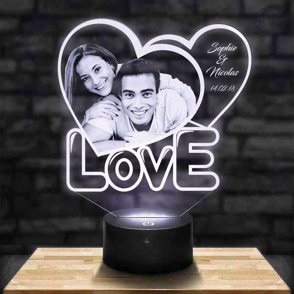 Custom Love Double Heart Lamp - Duad (ض)