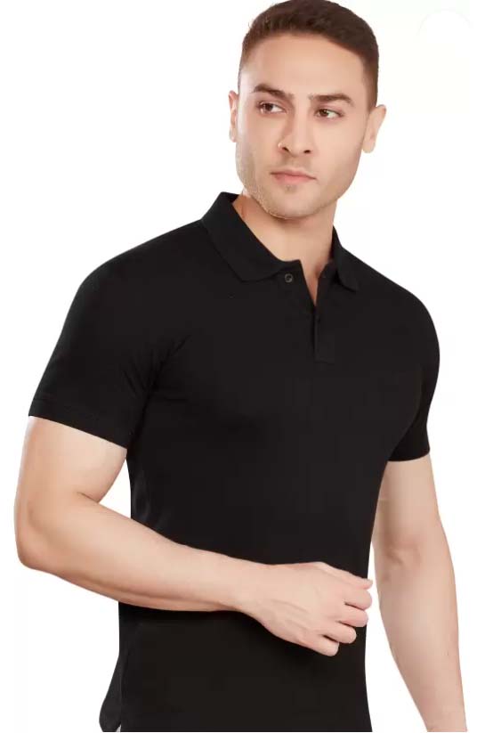 Legendary Black Polo Neck T-Shirt - Duad (ض)