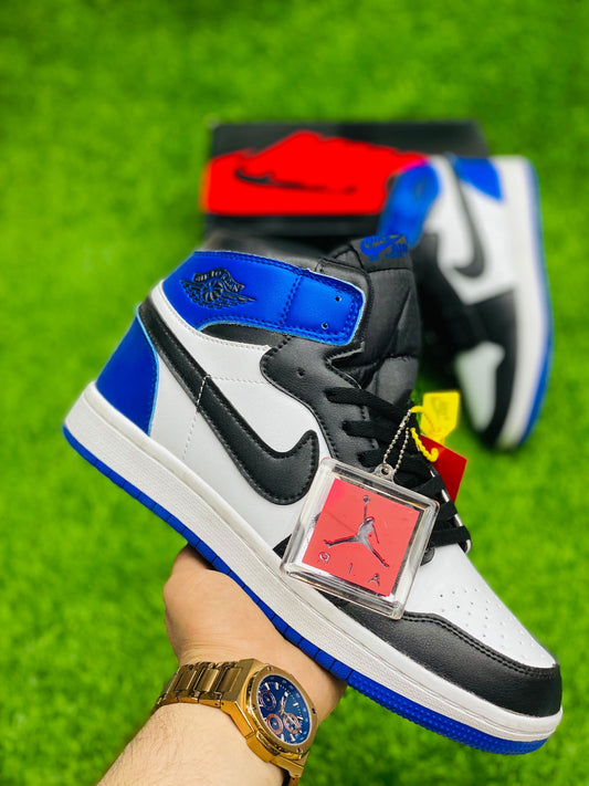 Air Jordan 1 White Racer Blue Mid - Duad (ض)