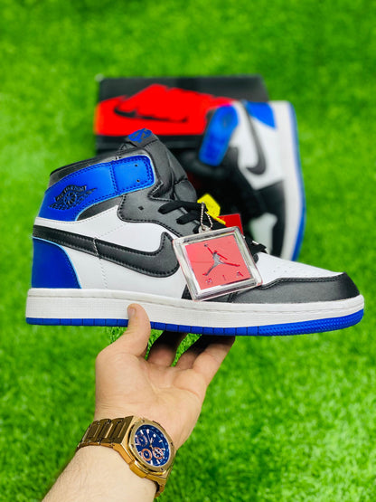 Air Jordan 1 White Racer Blue Mid - Duad (ض)