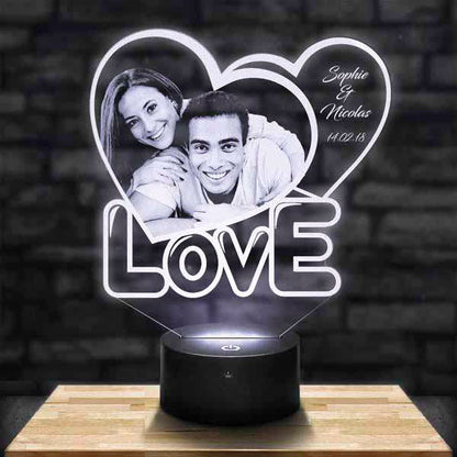 Custom Love Double Heart Lamp - Duad (ض)
