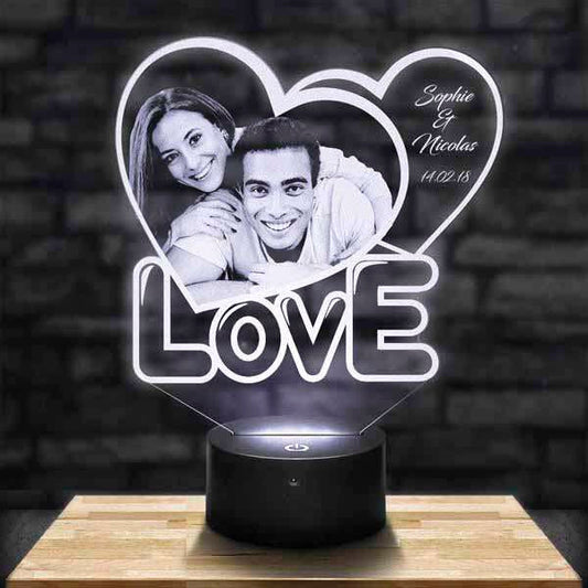 Custom Love Double Heart Lamp - Duad (ض)