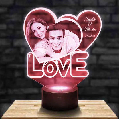 Custom Love Double Heart Lamp - Duad (ض)