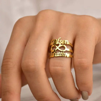 Personalized 2 Name Ring For Women - Duad (ض)
