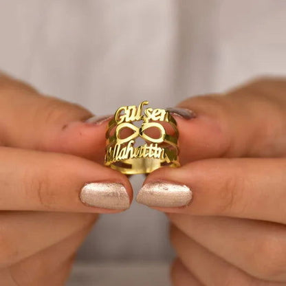 Personalized 2 Name Ring For Women - Duad (ض)