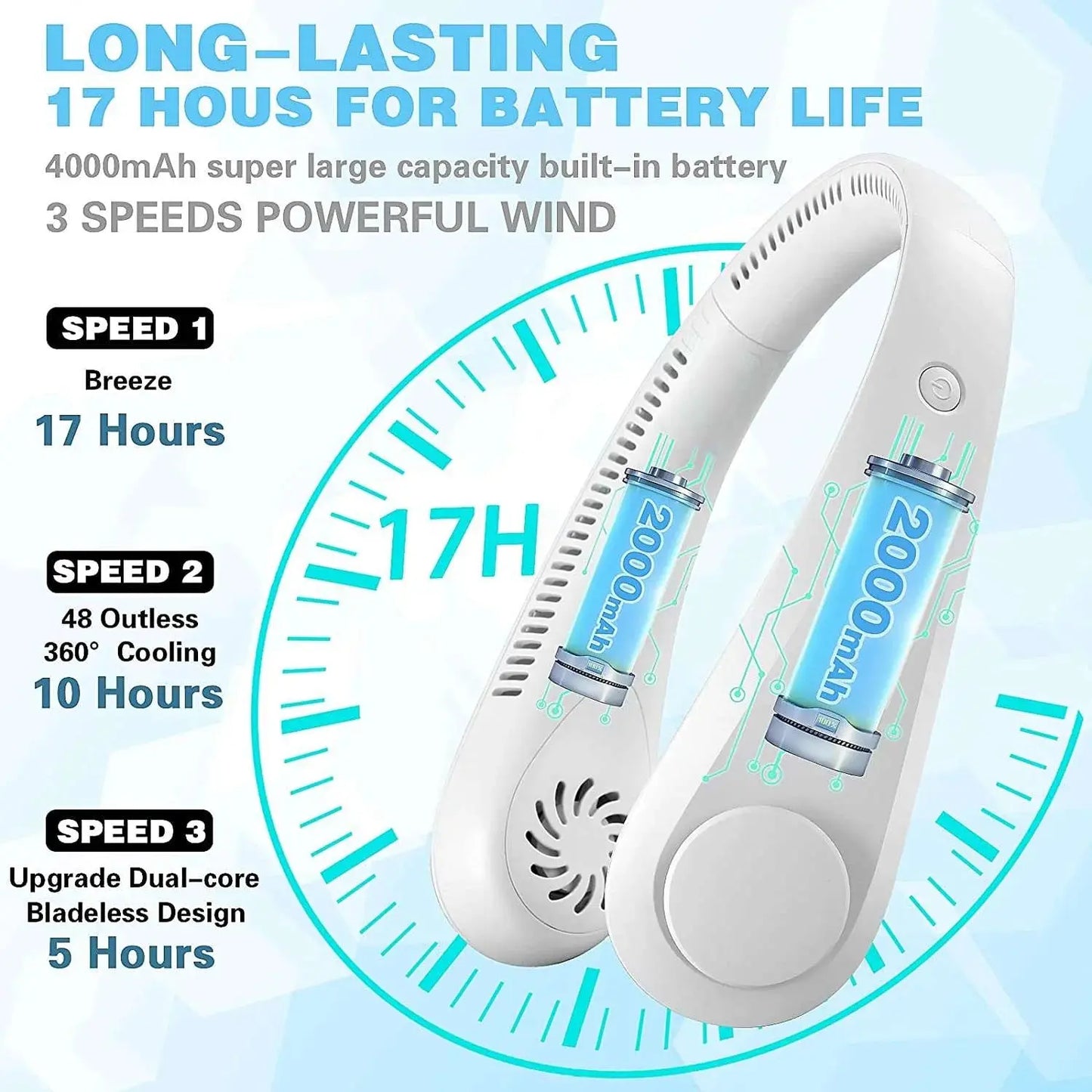 Portable Cooling Neck Fan - Duad (ض)