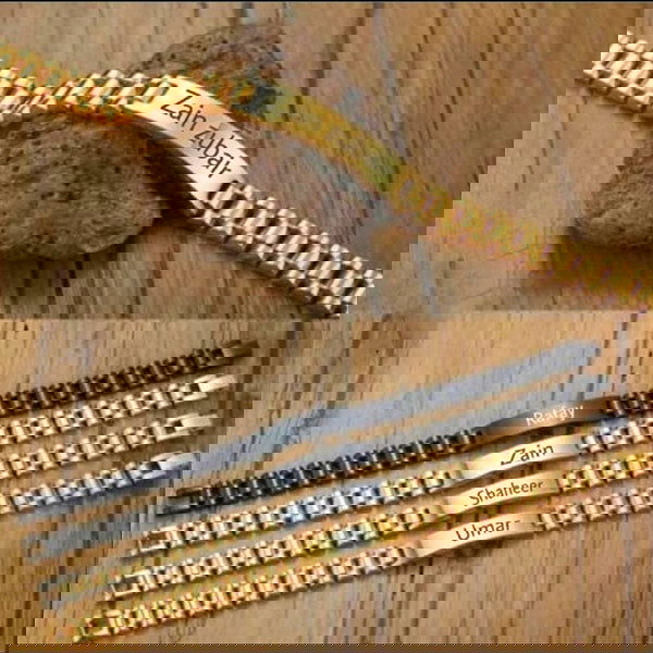 Sterling Metal Engraved Bracelet - Duad (ض)